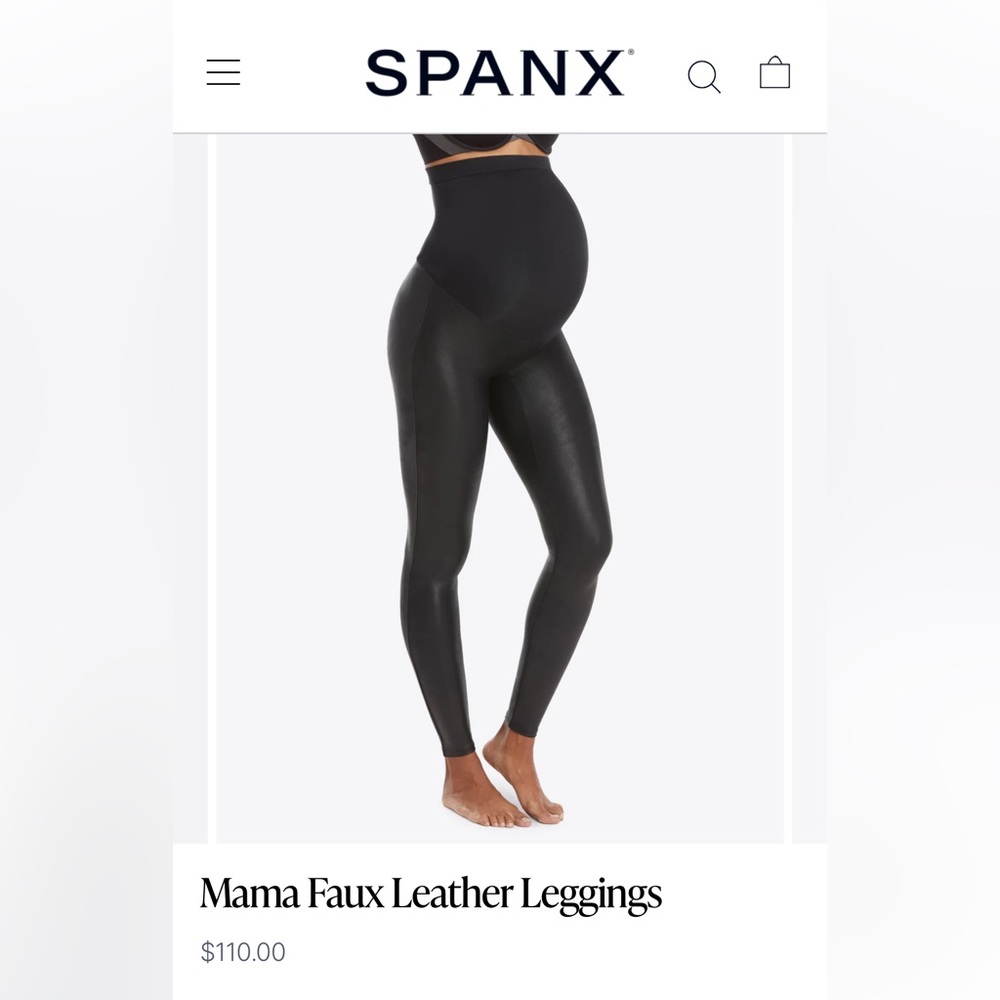 Spanx faux leather maternity leggings